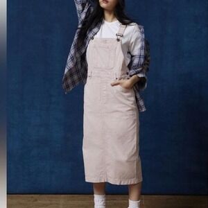 BDG Urban Outfitters Dani Maxi Pink Skirt overalls dress 100% Cotton Size Small